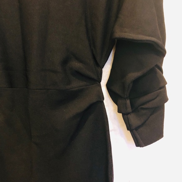 SOLD OUT NWT ZARA AW21 BLACK KNIT DRESS WITH RUCHING (6873) - Picture 10 of 10